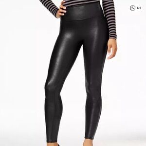 SPANX faux leather active cropped legging